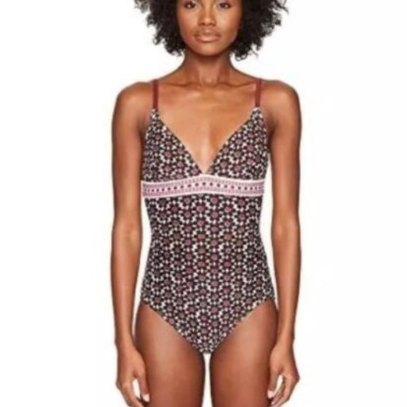 Kate Spade Coronado Beach Sumac Red One Piece Swimsuit NWT